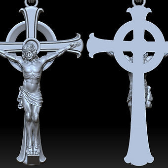 Jesus Crucifix Pendant with Chain - Dazzle Dime