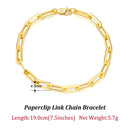 Dazzle Dime® 14K Gold Plated 925 Sterling Silver Paperclip Chain Necklace – 3.6mm/5mm/7mm | Unisex Link Necklace for Women & Men