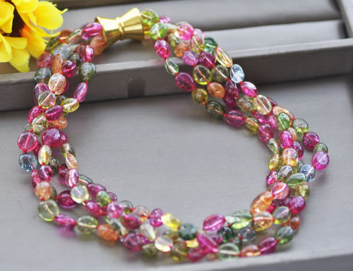 18" Natural Baroque Gemstone Necklace with Magnetic Clasp | Handcrafted Statement Jewelry with Amazonite, Amethyst, Fluorite, Morganite & Tourmaline