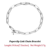 Dazzle Dime® 14K Gold Plated 925 Sterling Silver Paperclip Chain Necklace – 3.6mm/5mm/7mm | Unisex Link Necklace for Women & Men