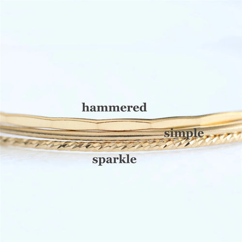 Dazzle Dime® 14K Gold-Filled Stacking Bangle | Handmade Closed Bracelet | Vintage Boho Charm Bracelet | Tarnish-Resistant Bridesmaid Gift