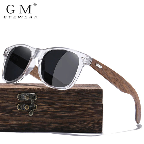 Handmade Transparent Color Frame Polarized Wooden Sunglasses for Men & Women – A Blend of Fashion and Craftsmanship