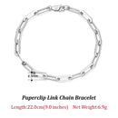 Dazzle Dime® 14K Gold Plated 925 Sterling Silver Paperclip Chain Necklace – 3.6mm/5mm/7mm | Unisex Link Necklace for Women & Men