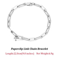 Dazzle Dime® 14K Gold Plated 925 Sterling Silver Paperclip Chain Necklace – 3.6mm/5mm/7mm | Unisex Link Necklace for Women & Men