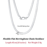 Dazzle Dime® 3mm Herringbone Snake Chain Necklace – 14K Gold Plated 925 Sterling Silver | Flexible Flat Chain for Women SC35