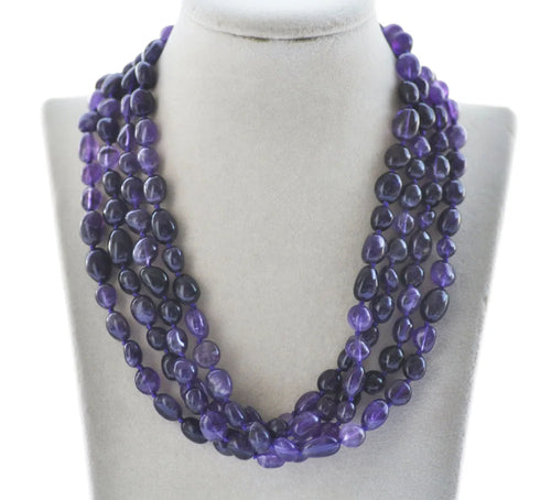 18" Natural Baroque Gemstone Necklace with Magnetic Clasp | Handcrafted Statement Jewelry with Amazonite, Amethyst, Fluorite, Morganite & Tourmaline