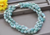 18" Natural Baroque Gemstone Necklace with Magnetic Clasp | Handcrafted Statement Jewelry with Amazonite, Amethyst, Fluorite, Morganite & Tourmaline