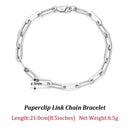 Dazzle Dime® 14K Gold Plated 925 Sterling Silver Paperclip Chain Necklace – 3.6mm/5mm/7mm | Unisex Link Necklace for Women & Men