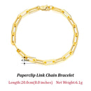 Dazzle Dime® 14K Gold Plated 925 Sterling Silver Paperclip Chain Necklace – 3.6mm/5mm/7mm | Unisex Link Necklace for Women & Men