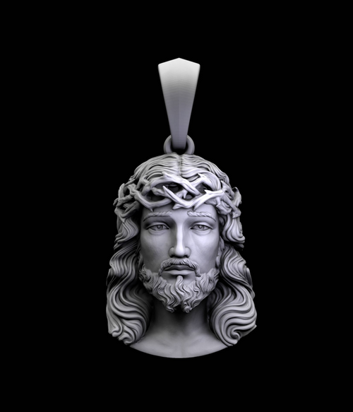 Dazzle Dime Jesus Inspired Sculpture Inspired Pendant with Chain 925 Base 18K White, Yellow and Rose Gold Plated DAZZLE DIME®
