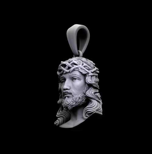 Dazzle Dime Jesus Inspired Sculpture Inspired Pendant with Chain 925 Base 18K White, Yellow and Rose Gold Plated DAZZLE DIME®