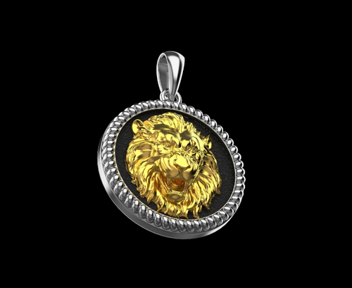 Gold Plated Lion Pendant with chain