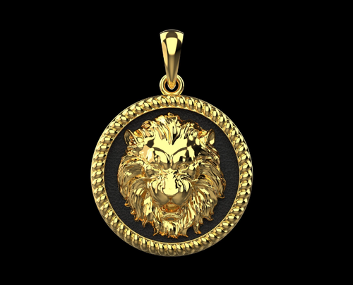 Gold Plated Lion Pendant with chain
