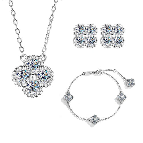 Dazzle Dime D Color 2.4CT (25 Sterling Moissanite Bracelets Lucky Bangles Wedding Birthday Party Clover Gifts Jewelry