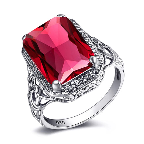 Vintage Gemstone Birthstone Wedding Ring – 925 Sterling Silver, Handmade Luxury for Women