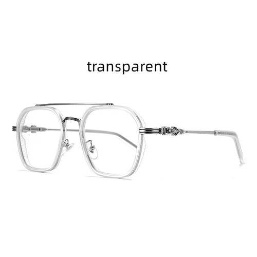 Retro Polygonal Alloy Glasses Frame – Photochromic Eyeglasses & Sunglasses for Men and Women