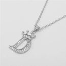  Crown Moissanite Alphabet Pendant Necklace – 925 Sterling Silver A-Z Initials with Gold Plating