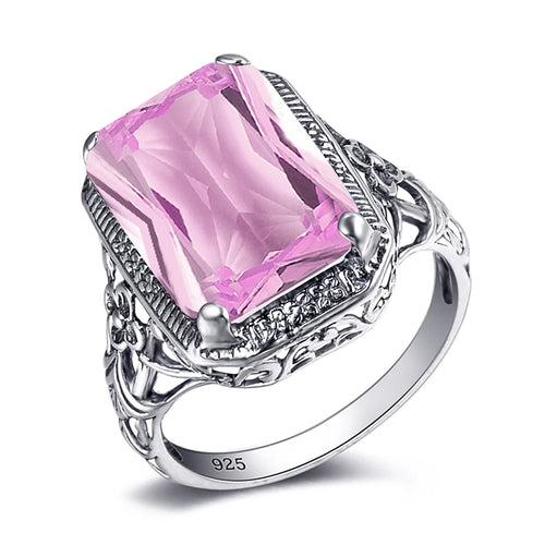 Vintage Gemstone Birthstone Wedding Ring – 925 Sterling Silver, Handmade Luxury for Women