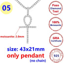 8MM Full Moissanite Cross Pendant – S925 Sterling Silver White Gold for Men & Women