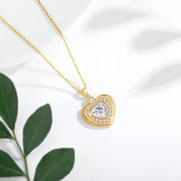 Dazzle Dime® 18K Gold Heart Moissanite Necklace | 3CT, 9mm Natural Heart Cut | Luxury Wedding Jewelry with Certificate