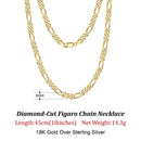 Dazzle Dime® 925 Sterling Silver Figaro Chain Necklace for Men & Women – 3.3mm/5mm/7mm | Rhodium/Gold Plated | Trendy Statement Jewelry