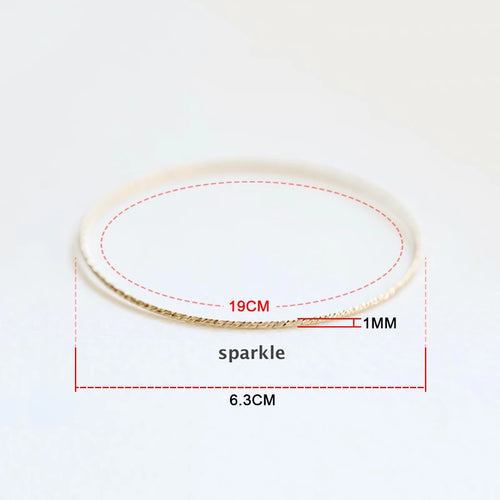 Dazzle Dime® 14K Gold-Filled Stacking Bangle | Handmade Closed Bracelet | Vintage Boho Charm Bracelet | Tarnish-Resistant Bridesmaid Gift