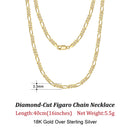Dazzle Dime® 925 Sterling Silver Figaro Chain Necklace for Men & Women – 3.3mm/5mm/7mm | Rhodium/Gold Plated | Trendy Statement Jewelry