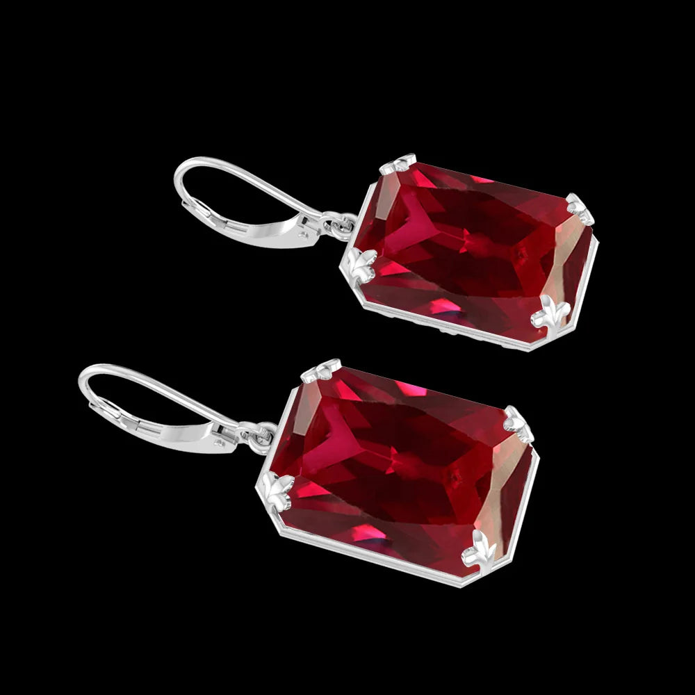 Dazzle Dime Vintage Ruby Gemstone Earrings – 925 Sterling Silver, Handmade Designer Jewelry for Women