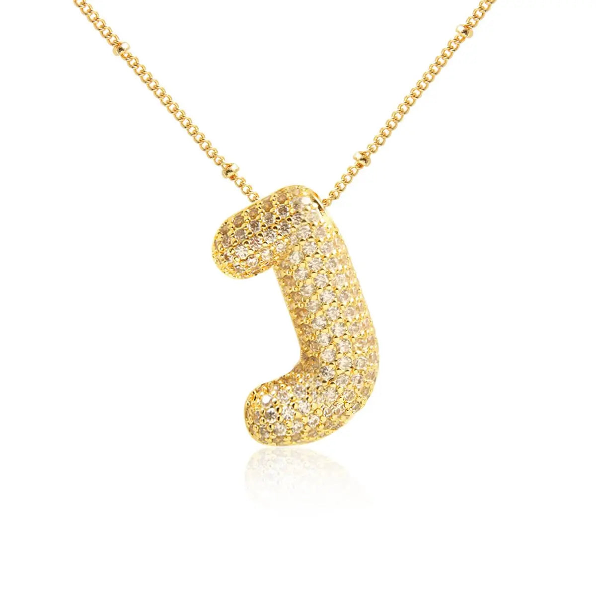 S925 Moissanite Diamond Initials Bubble Letter A - Z Pendant & Necklace 18k Yellow Gold Plated Chunky, Hip-Hop Women Style with GRA Certificate