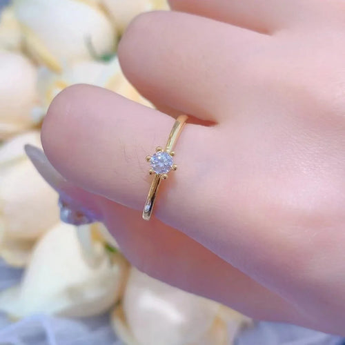 Dazzle Dime® 18K Solid Gold Moissanite Ring | Certified AU750 Fine Jewelry | Wedding, Engagement & Anniversary Gift