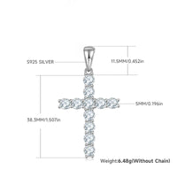 Hip-Hop Fashion S925 Sterling Silver Full Moissanite Cross Pendant Necklace – Unisex Jewelry