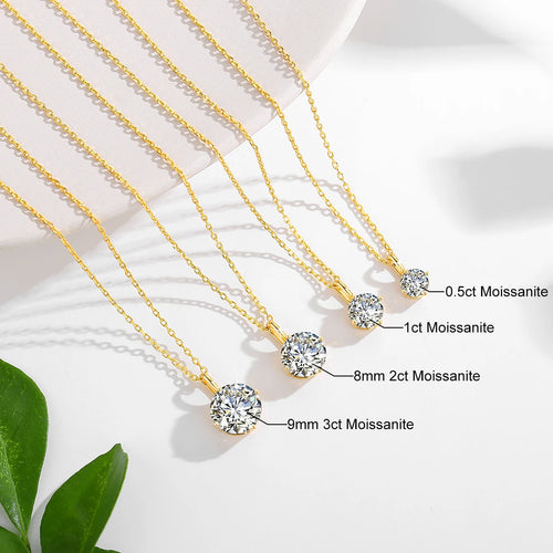 Dazzle Dime® 14K Gold Moissanite Pendant | AU585 Certified | Elegant Fine Jewelry for Women