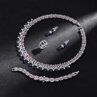 Cubic Zirconia Bridal Wedding Jewelry Set, Asian & African Crystal Wedding Jewelry Set - 4-Piece Ring