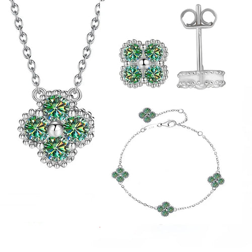 Dazzle Dime D Color 2.4CT (25 Sterling Moissanite Bracelets Lucky Bangles Wedding Birthday Party Clover Gifts Jewelry