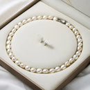 Dazzle Dime® AA Quality Freshwater Cultured Pearl Necklace – 8-9mm/9-10mm Pearls with Sterling Silver Clasp | Classic Strand for Women