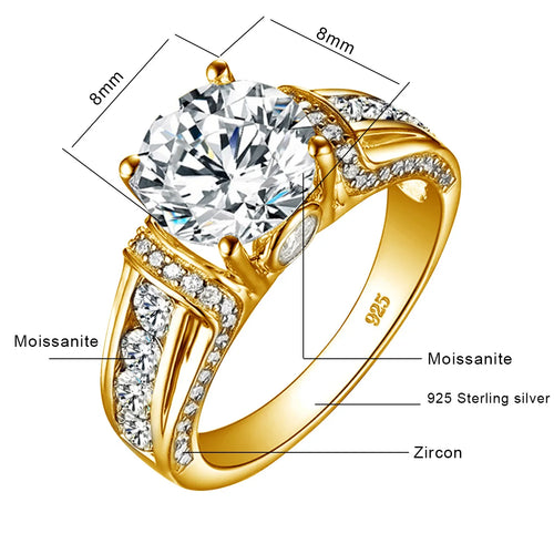Timeless Elegance: 2ct D-Color VVS1 Moissanite Diamond Ring in 925 Sterling Silver with Sapphire Accents