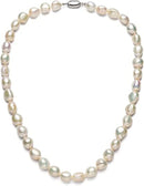 Dazzle Dime® AA Quality Freshwater Cultured Pearl Necklace – 8-9mm/9-10mm Pearls with Sterling Silver Clasp | Classic Strand for Women