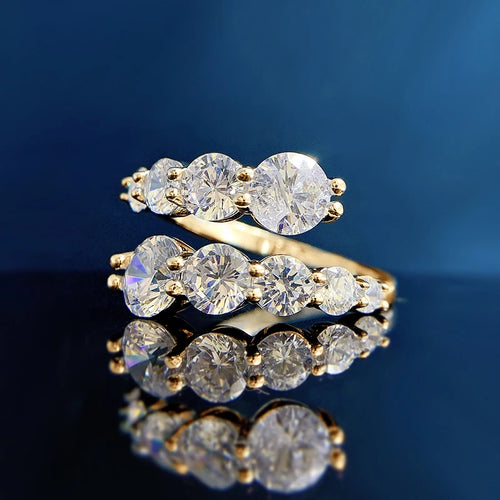 Moissanite Rings Sparkling Diamond Wedding Band & Anniversary Engagement Ring in 925 Sterling Silver 3.26ct