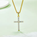 Hip-Hop Fashion S925 Sterling Silver Full Moissanite Cross Pendant Necklace – Unisex Jewelry