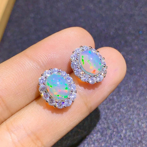 925 Silver Opal Studs
