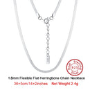Dazzle Dime® 3mm Herringbone Snake Chain Necklace – 14K Gold Plated 925 Sterling Silver | Flexible Flat Chain for Women SC35