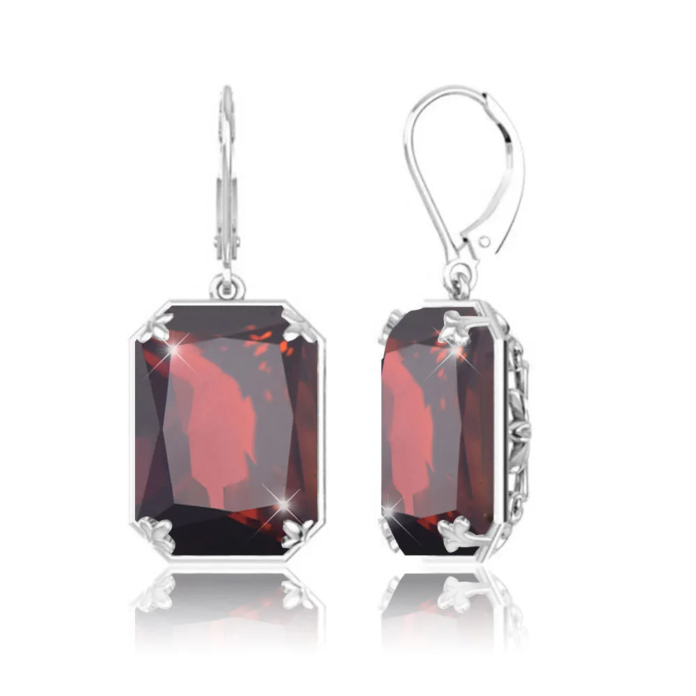 Dazzle Dime Vintage Ruby Gemstone Earrings – 925 Sterling Silver, Handmade Designer Jewelry for Women