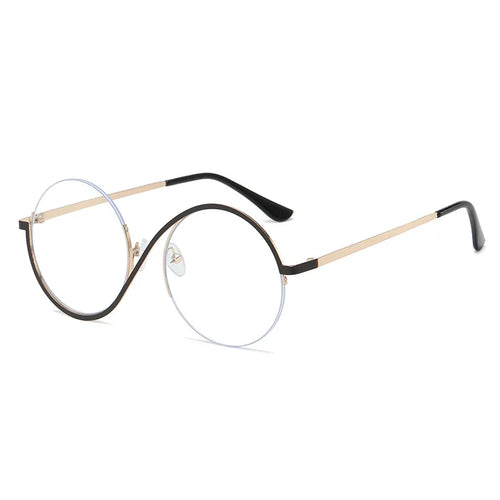 Luxury Half-Frame Circular Sunglasses