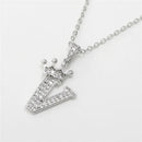  Crown Moissanite Alphabet Pendant Necklace – 925 Sterling Silver A-Z Initials with Gold Plating