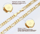 Dazzle Dime® 925 Sterling Silver Figaro Chain Necklace for Men & Women – 3.3mm/5mm/7mm | Rhodium/Gold Plated | Trendy Statement Jewelry