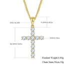 Hip-Hop Fashion S925 Sterling Silver Full Moissanite Cross Pendant Necklace – Unisex Jewelry