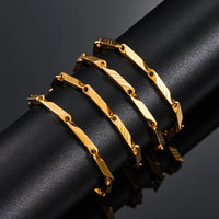 3Mm Thickness 925 Sterling Hallmarked Gold Plated Military Bamboo Necklace Chain for Men & Women