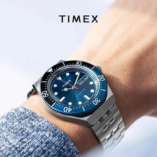 TIMEX Men’s Automatic Multifunction Watch – Classic Steel Strap, Calendar Display, Luxury Mechanical Timepiece (1854 American Brand)