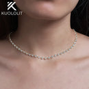 Moissanite Solitaire Necklace – 14K/10K/9K Solid Gold or 925 Silver, D/VVS1 3mm