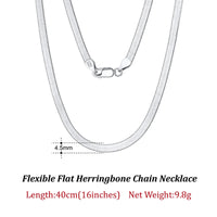Dazzle Dime® 3mm Herringbone Snake Chain Necklace – 14K Gold Plated 925 Sterling Silver | Flexible Flat Chain for Women SC35